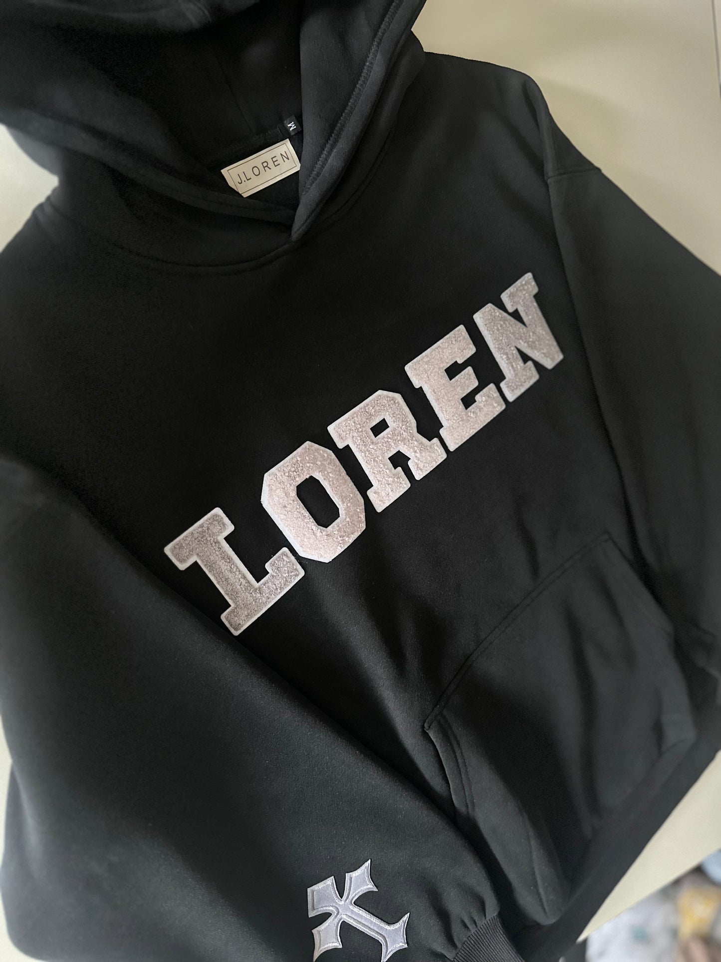 Chenille Black/Grey Hoodie
