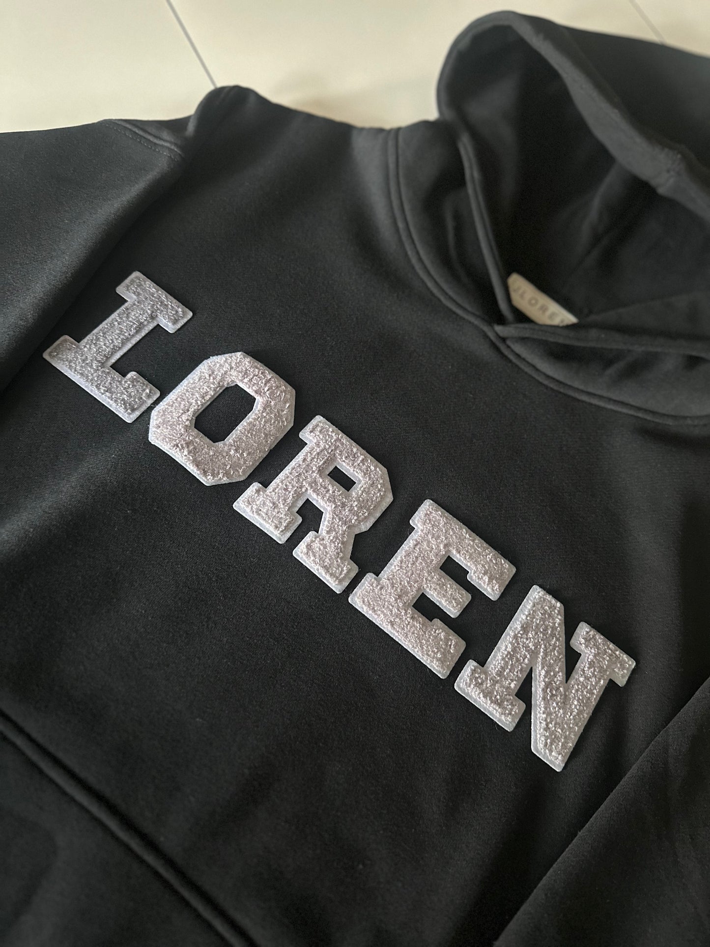 Chenille Black/Grey Hoodie