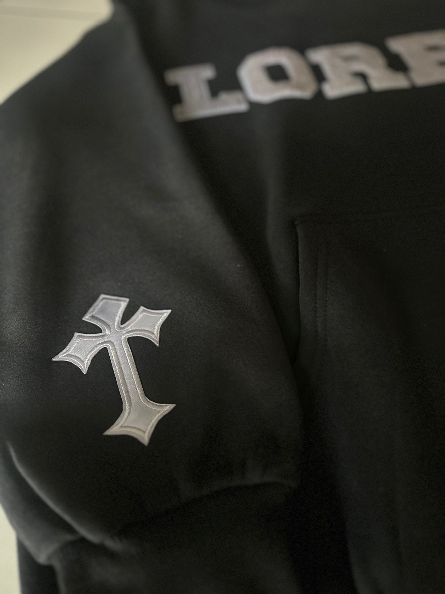 Chenille Black/Grey Hoodie