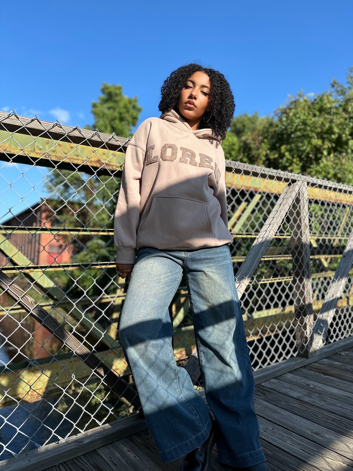 LOREN CHENILLE HOODIE/Coffee Beige