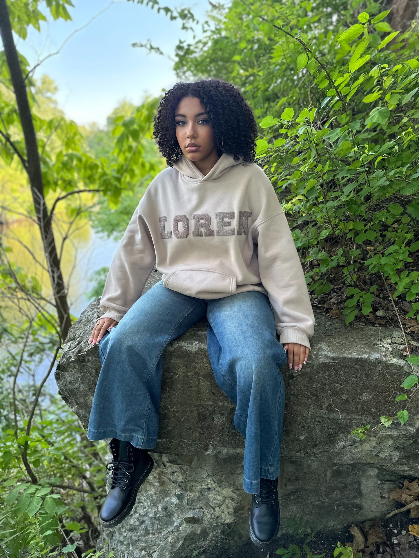 LOREN CHENILLE HOODIE/Coffee Beige
