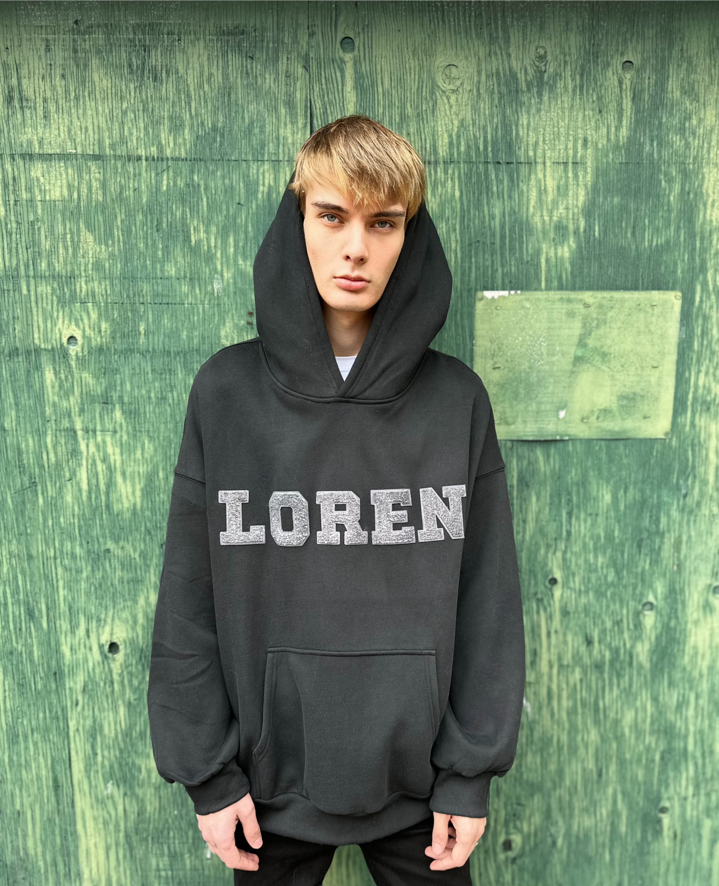 Chenille Black/Grey Hoodie