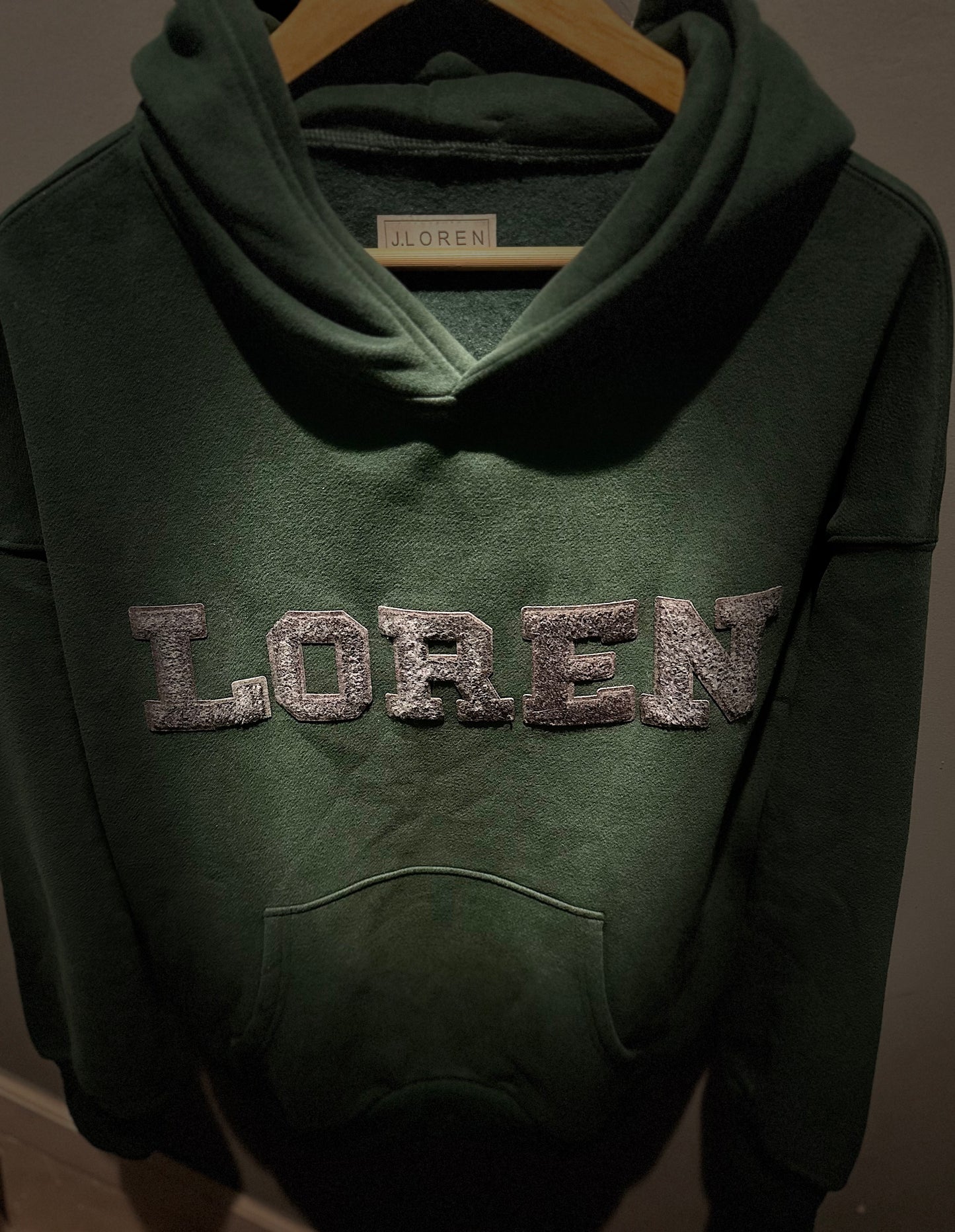 NEW GREEN CHENILLE HOODIE.