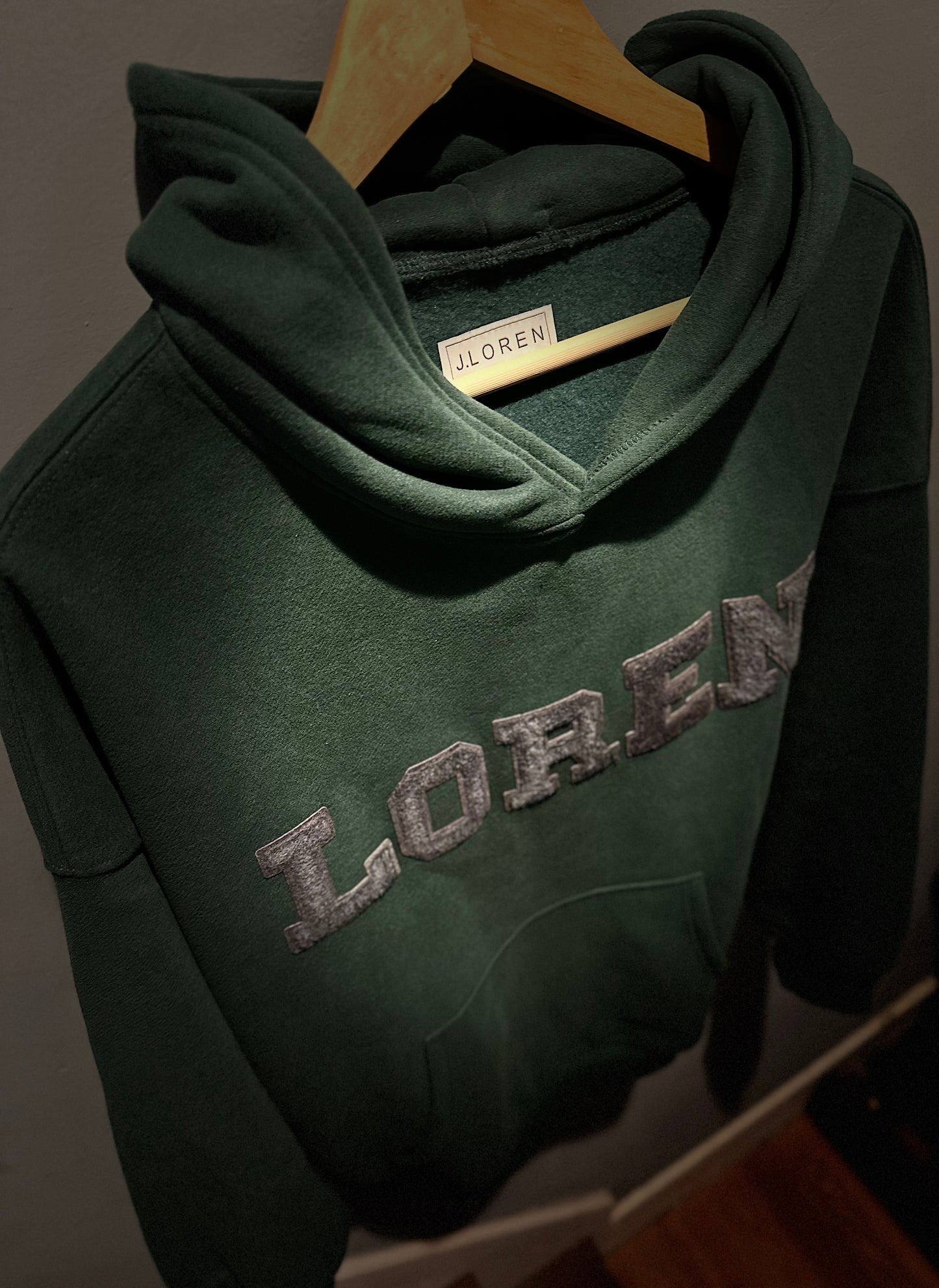 NEW GREEN CHENILLE HOODIE.
