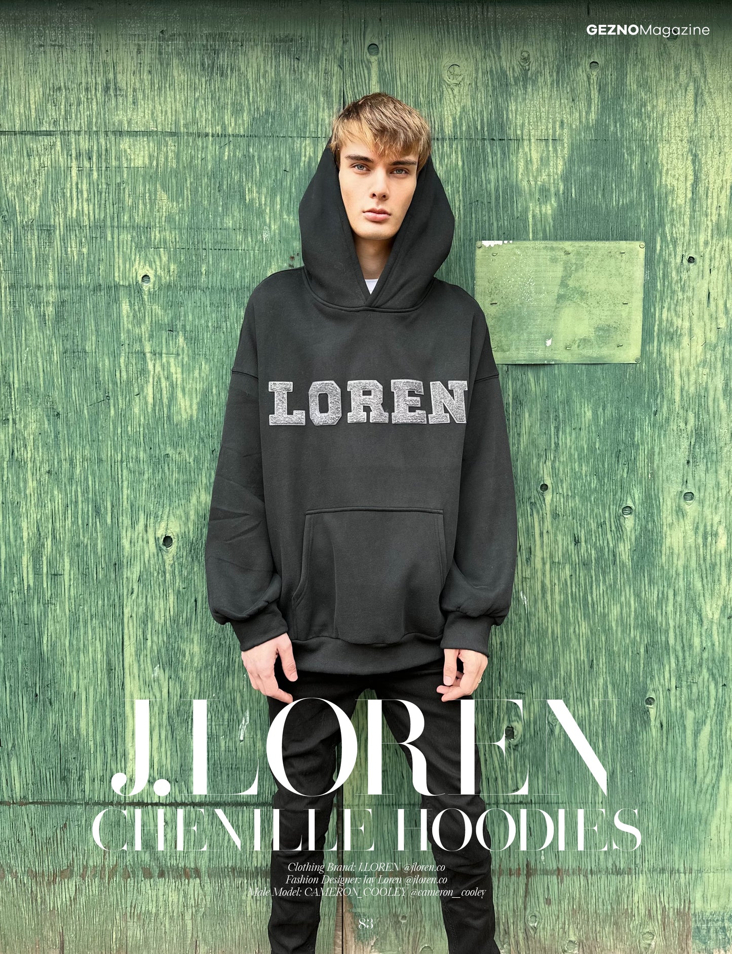 Chenille Black/Grey Hoodie