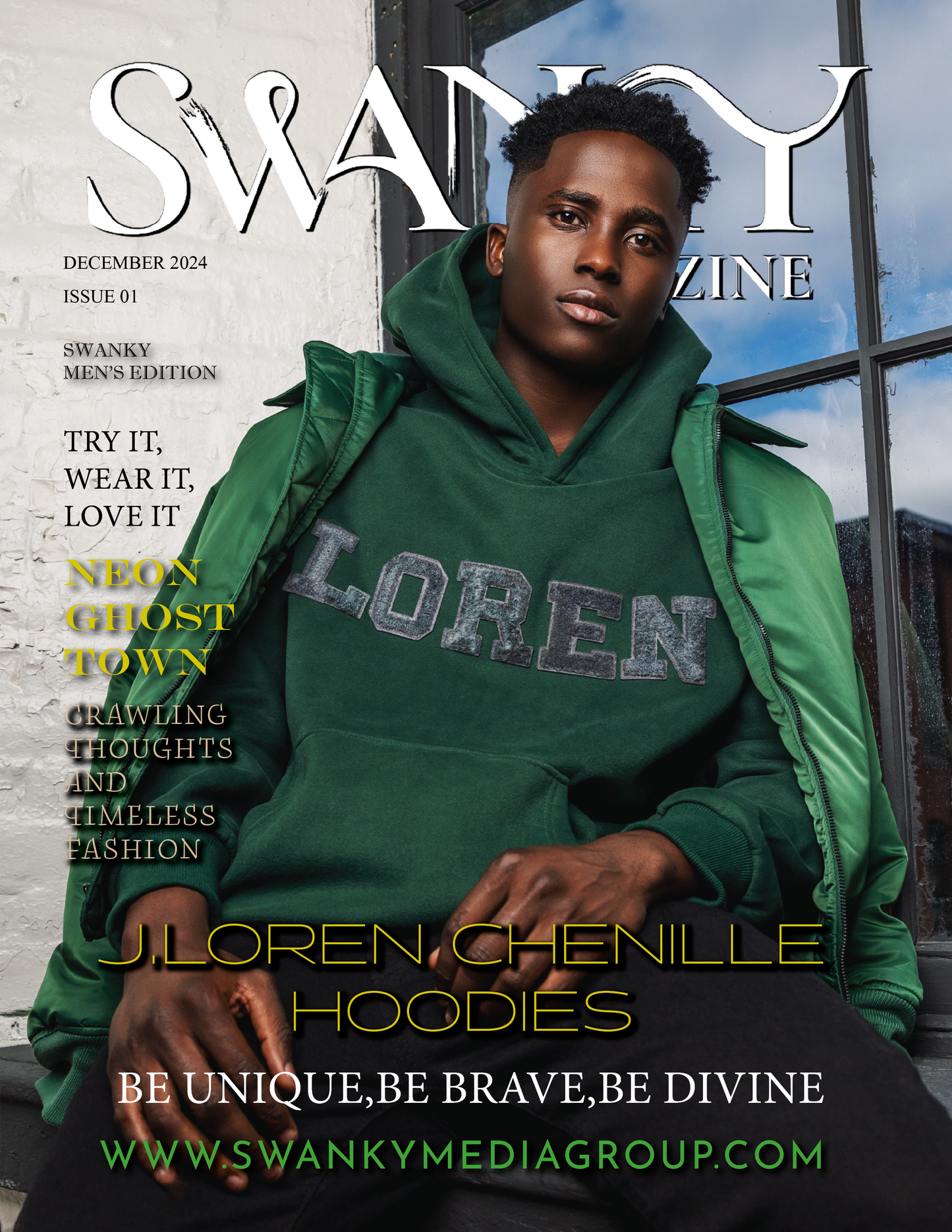 NEW GREEN CHENILLE HOODIE.