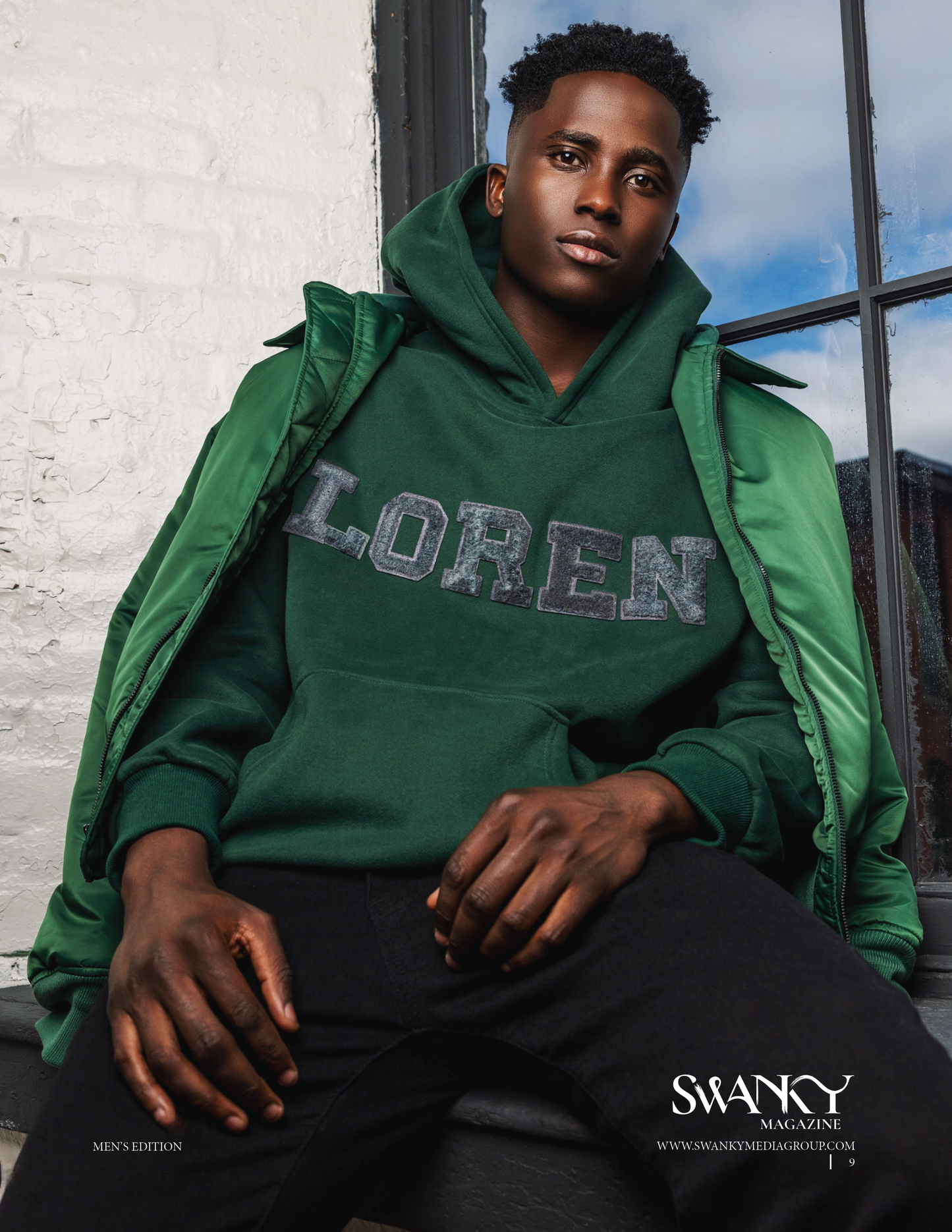 NEW GREEN CHENILLE HOODIE.